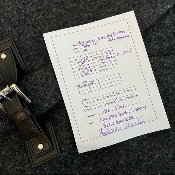 Michael Kors grey 100% wool buckle cardigan - Picture 9 of 11